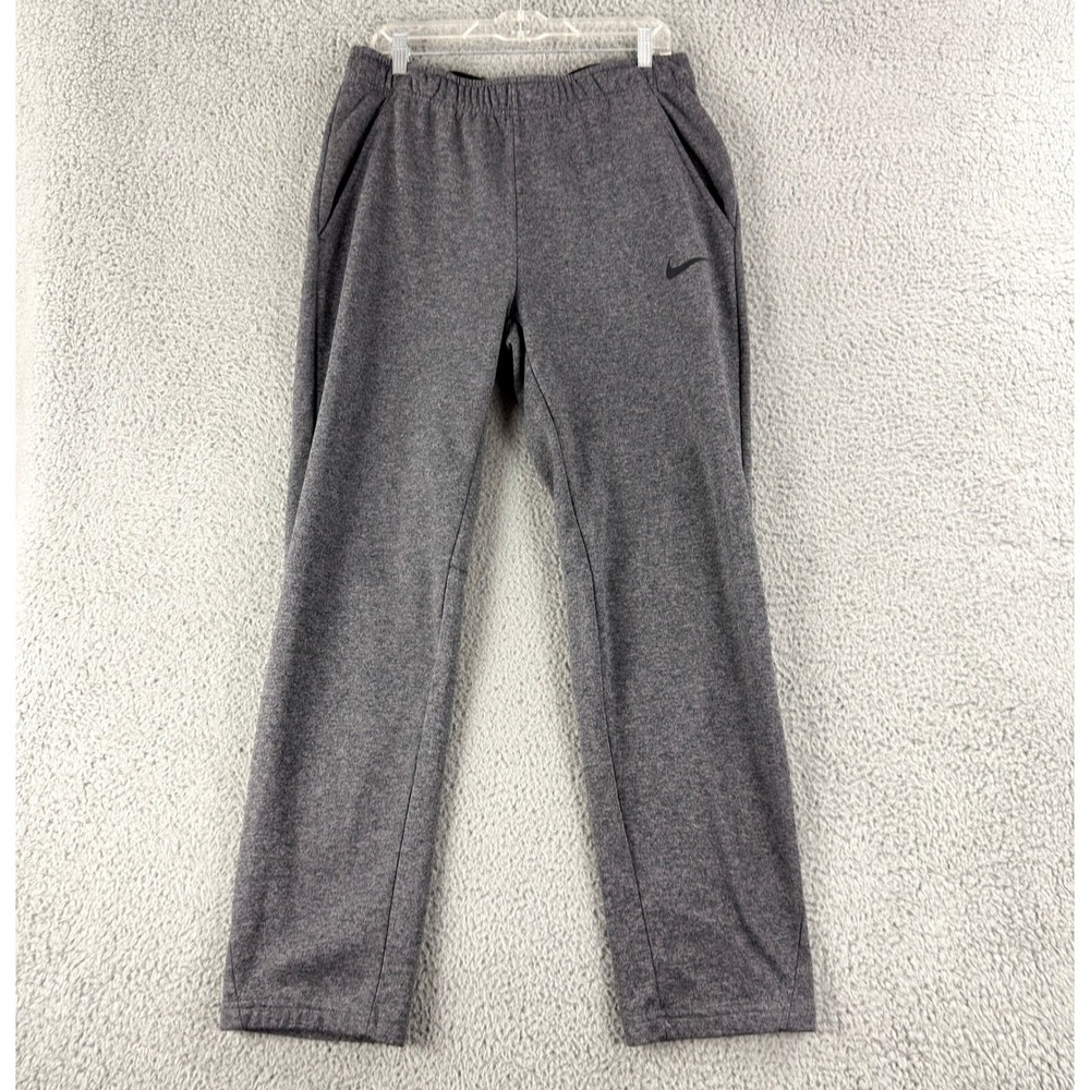 Nike Therma-FIT Pants Mens L Gray Heather Fleece Training Joggers 932253-071